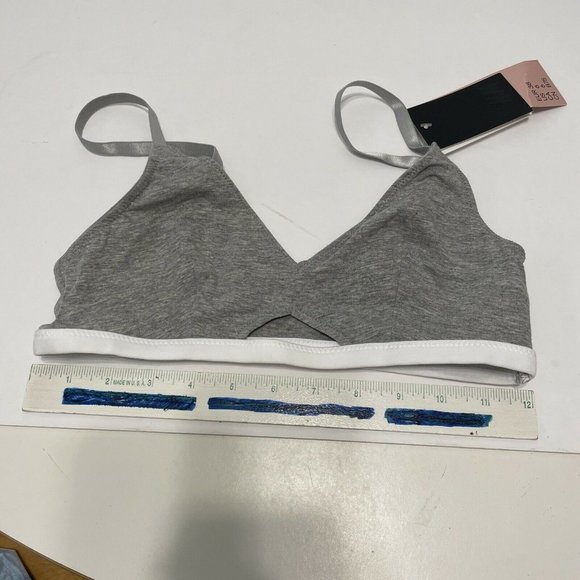 NWT H&M Bra sz 6 White/Gray Wireless Unlined Adjustable Straps Pullover - Picture 6 of 8